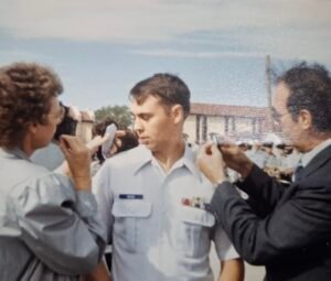 Parents pinning on 2nd Lt Bars
